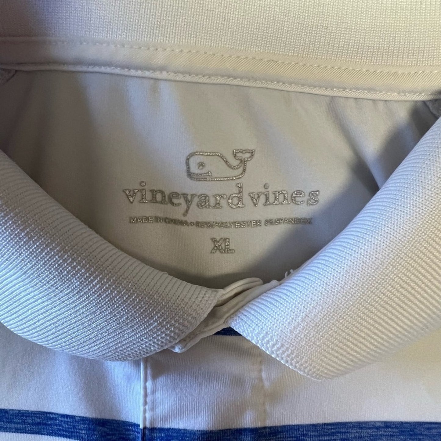 Vineyard Vines White and Blue Classic Golf polo SZ XL