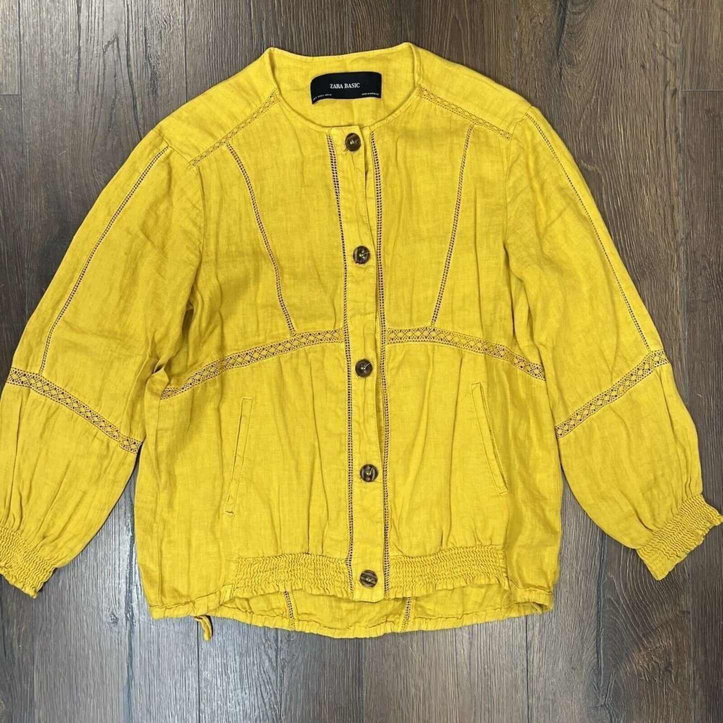 Zara Women’s Mustard Linen Jacket SZ SM