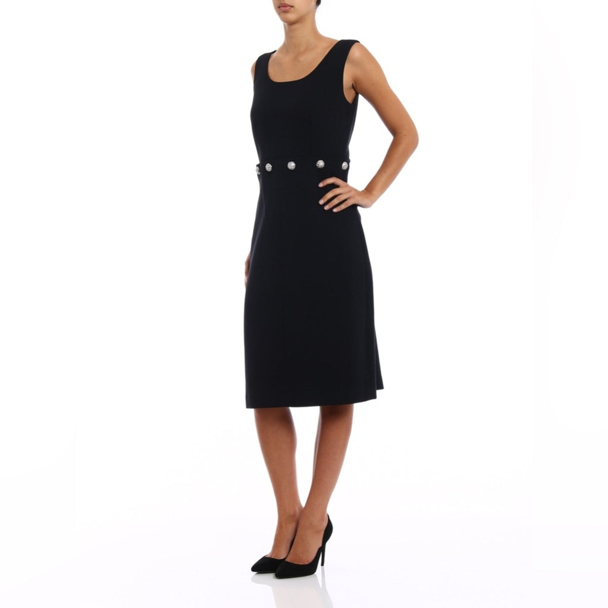 Tory Burch Fremont wool blend midi dress w/‎rhinestones SZ SM
