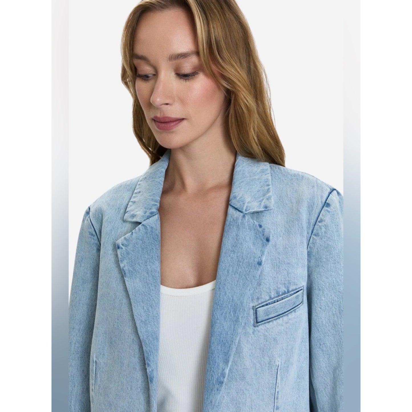 🆕 Pistola Skylar Boyfriend Denim Blazer NWT SZ XS