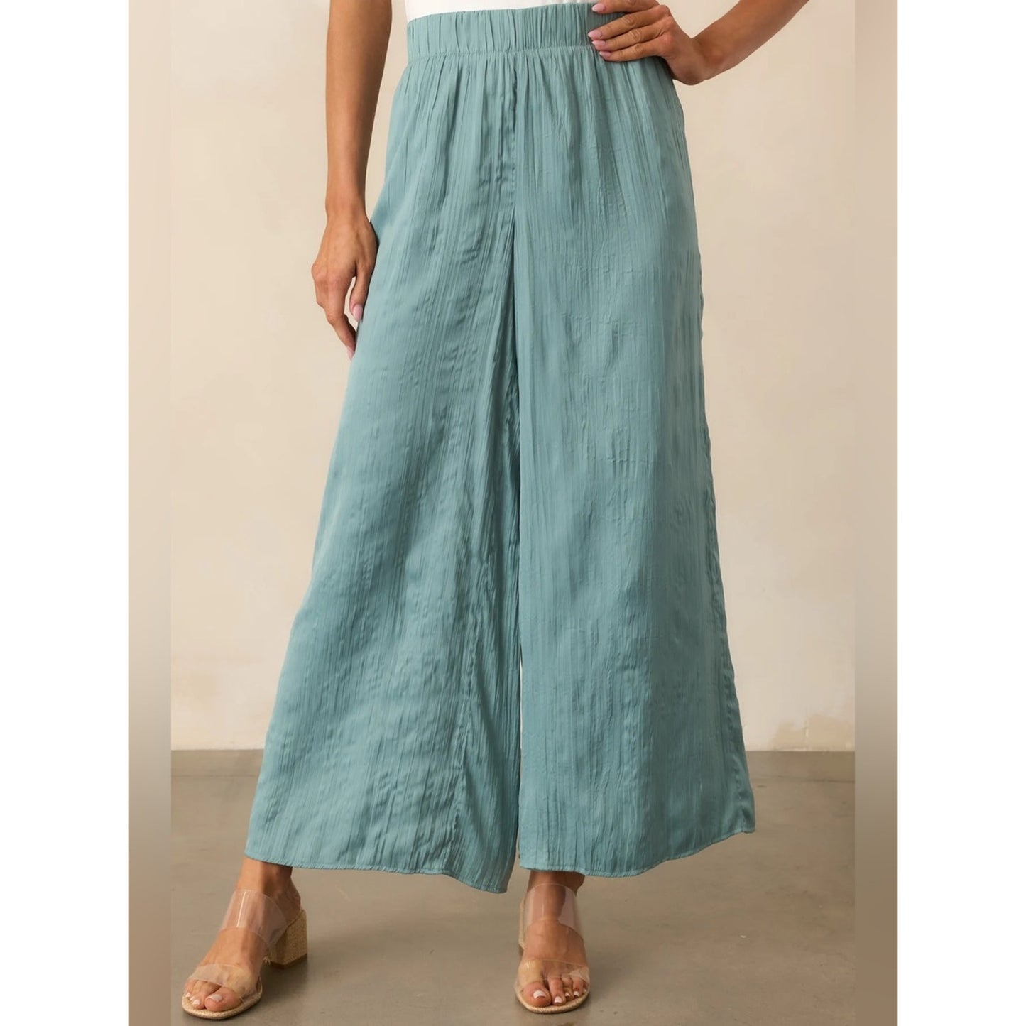 🆕 Z SUPPLY FIORE SATIN PANTS-SEA PINE NWT SZ LG