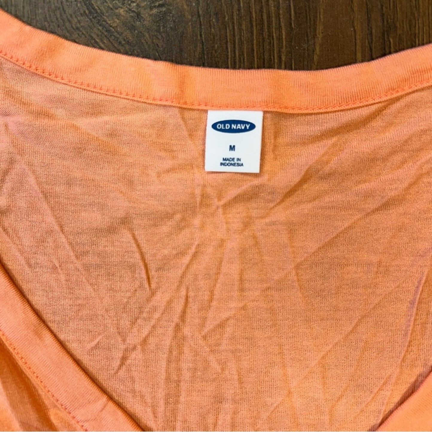 Old Navy, short sleeve Lux button front feeling peachy blouse SZ MED