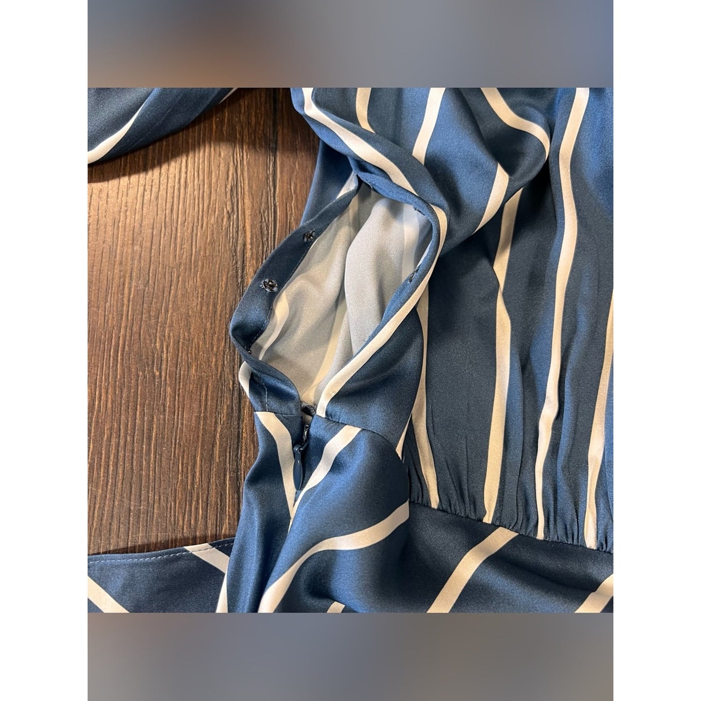 Veronica Beard Otis Striped Silk-Blend Satin Midi Dress SZ 4