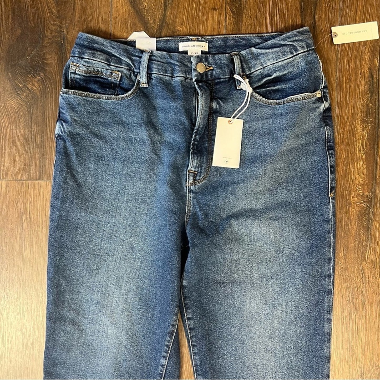 🆕 Good American‎ High-Rise Cropped Straight Jeans SZ 2/26