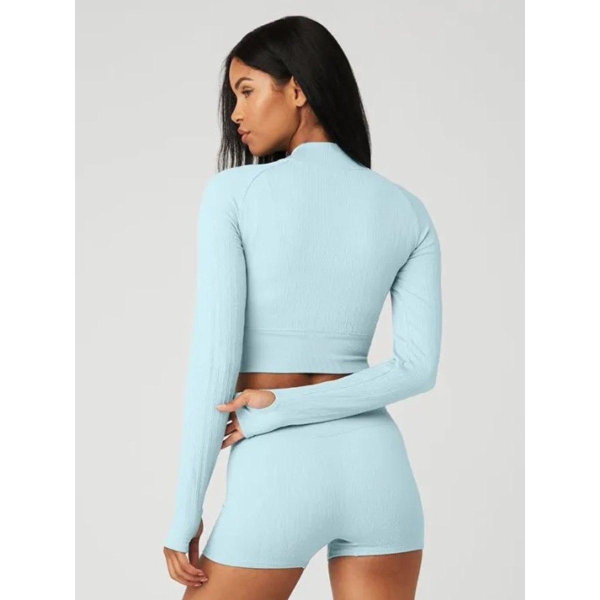 🆕 ALO Yoga Seamless Cable Knit Long Sleeve Top SZ MED