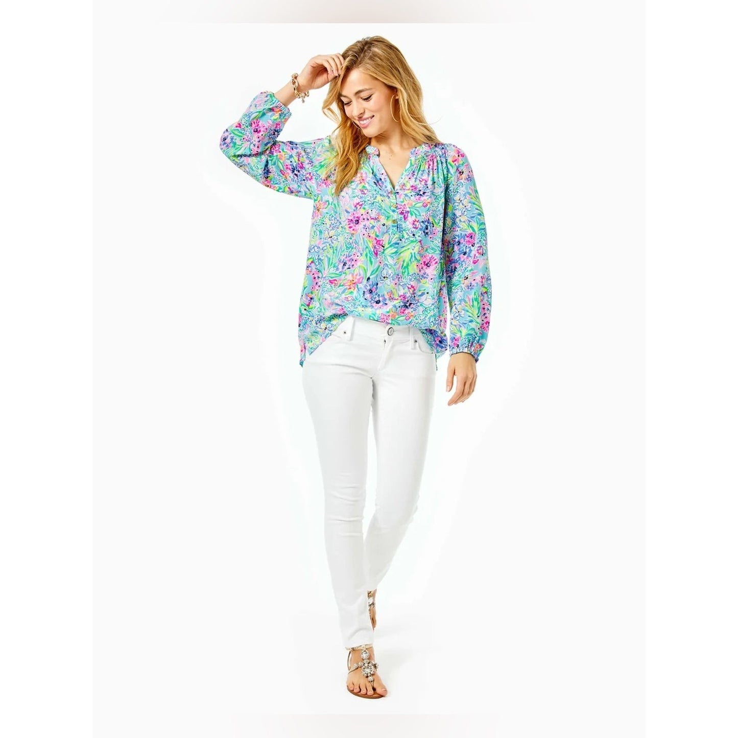 🆕 Lilly Pulitzer 31" Worth Skinny Jean - Resort White NWT SZ 10