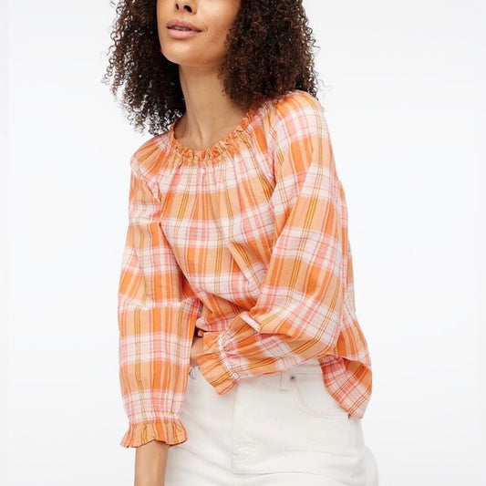J.Crew Factory Women's Ruffle Tie-Back Top SZ SM