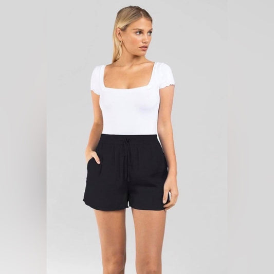 🆕 Naked Zebra Elastic Waist Satin Shorts SZ LG