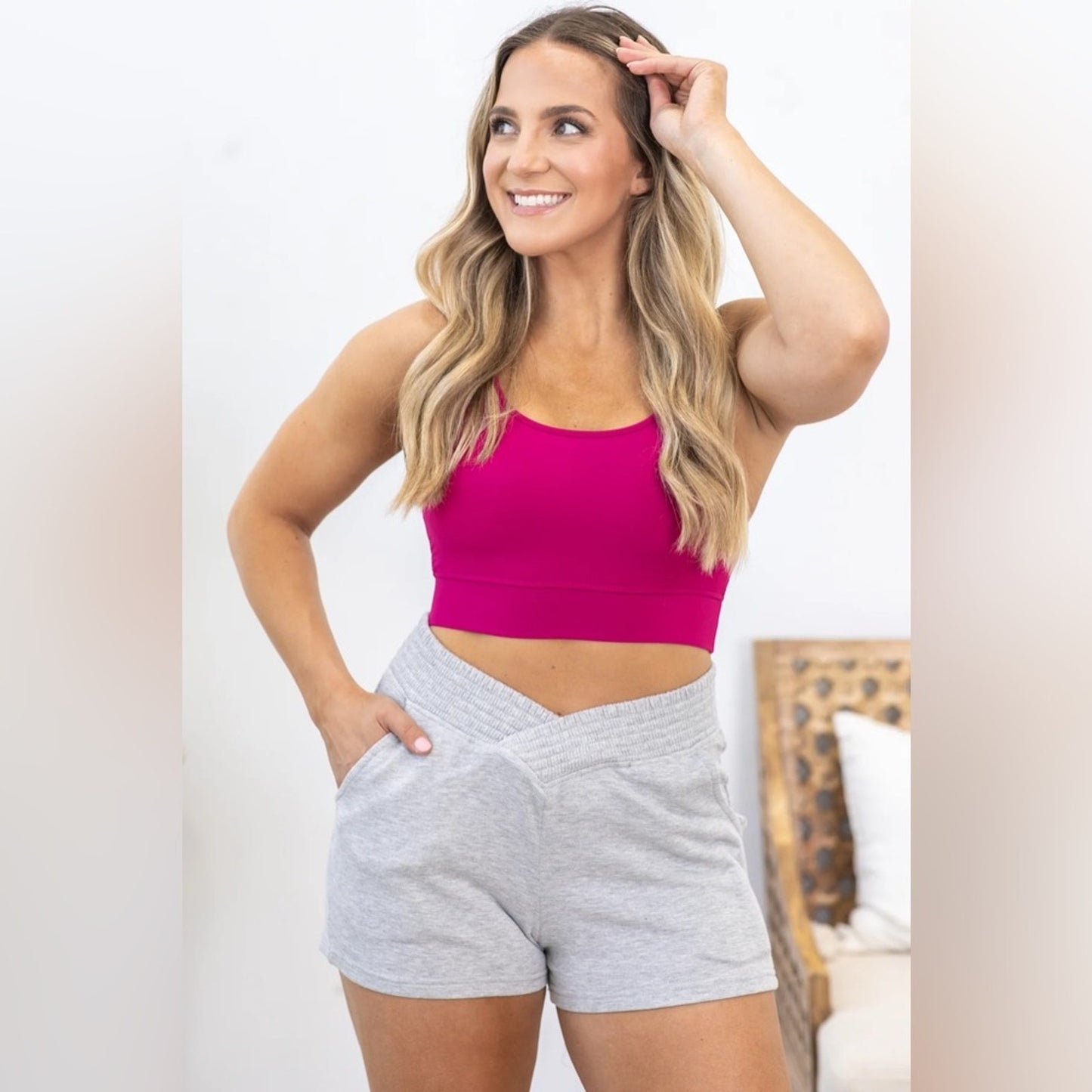 Mono B gray v front shorts SZ LG