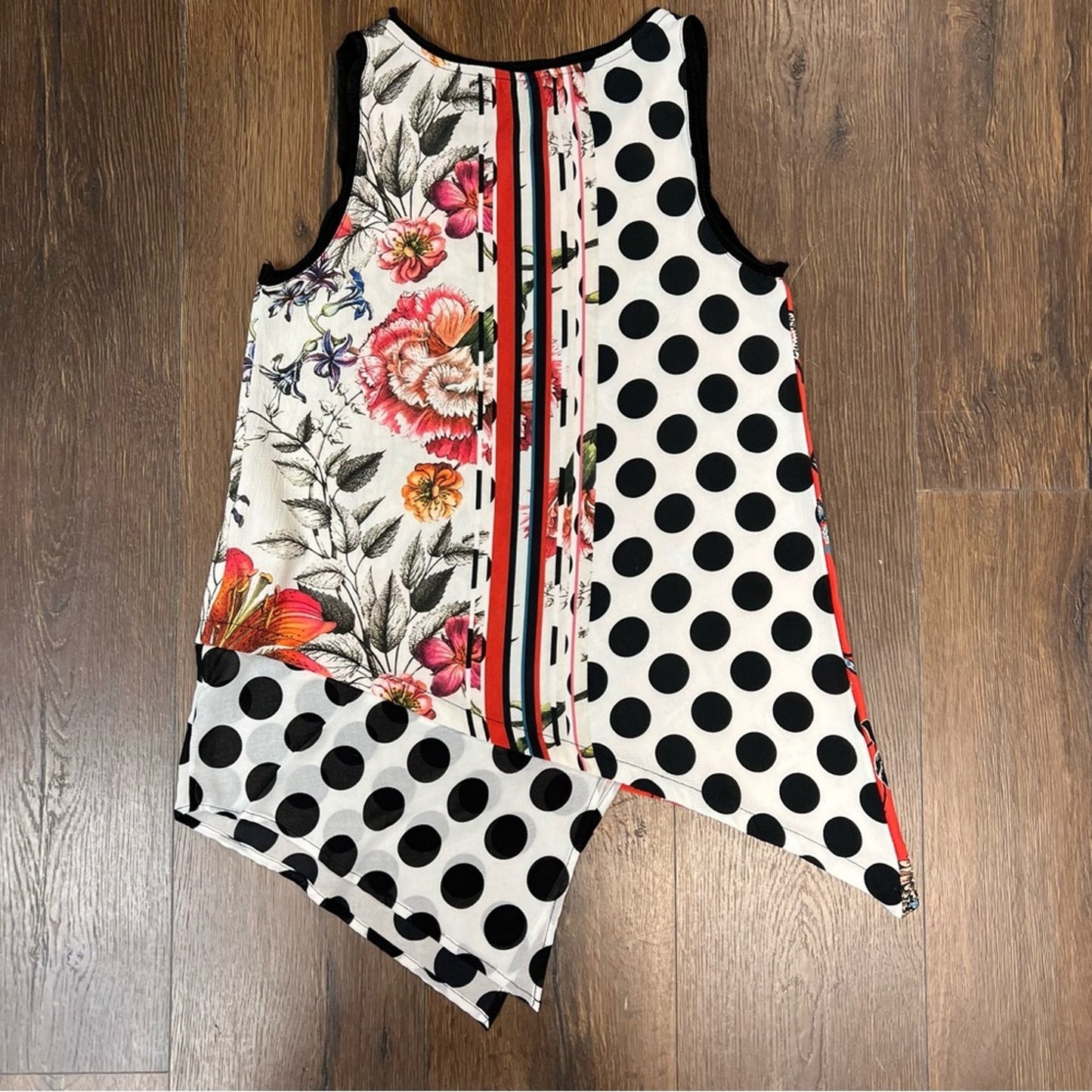 Desigual Black multicolored Arlen sleeveless blouse SZ SM