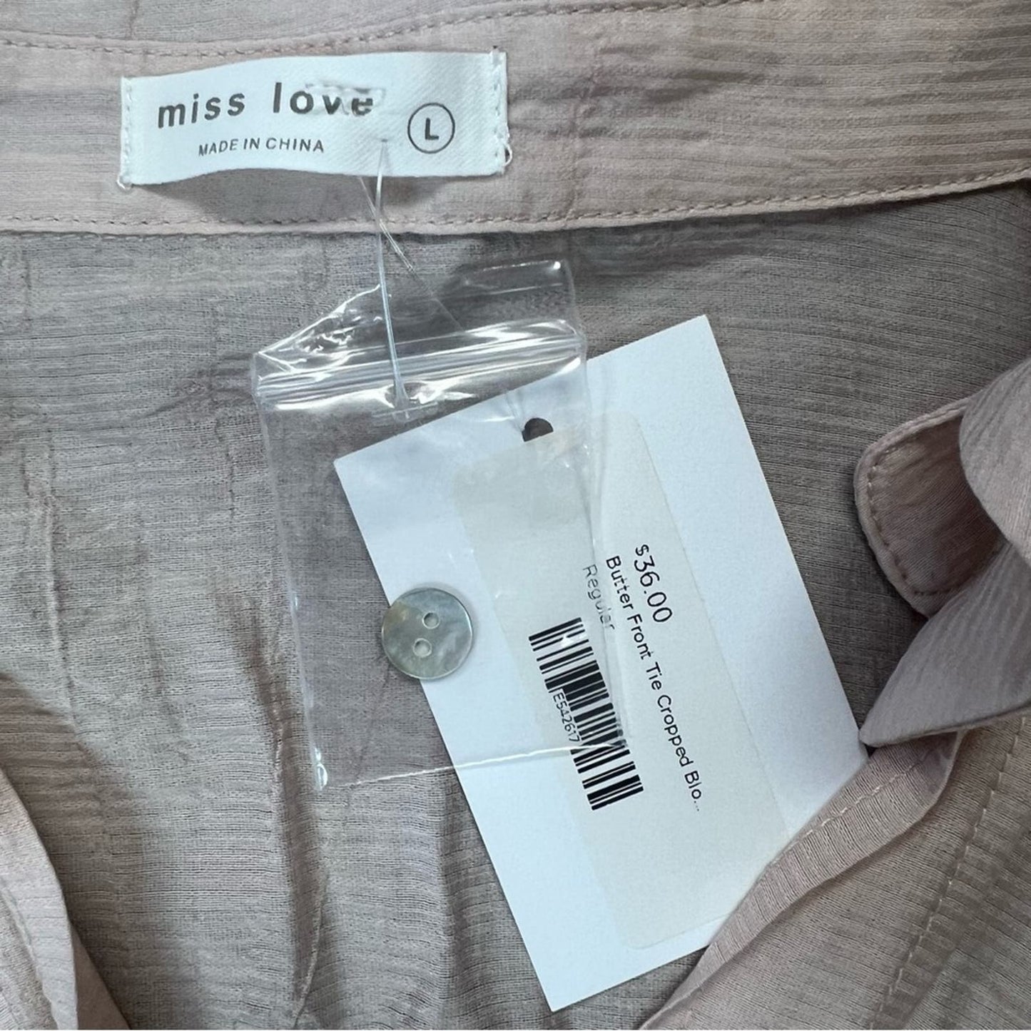 🆕 Miss Love front tie collared top SZ LG