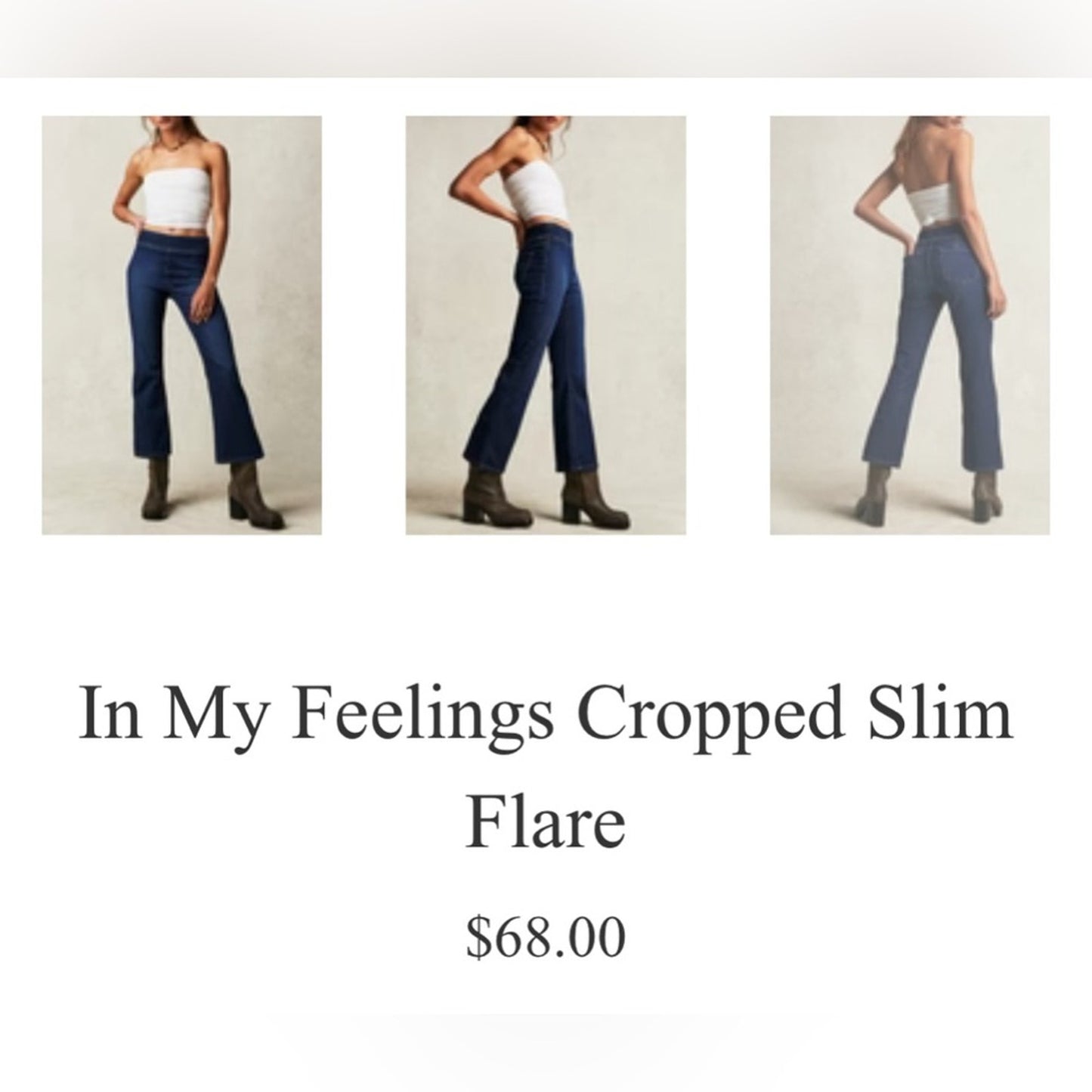 WE THE FREE In My Feelings Cropped Slim Flare SZ MED