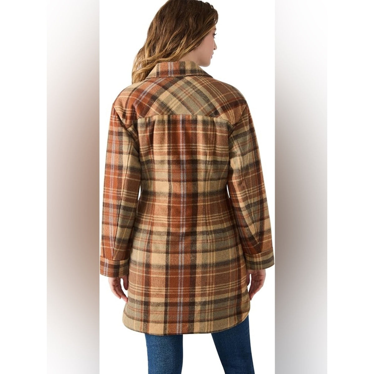 🆕 Steve Madden Olea Plaid Button-Up Coat SZ MED