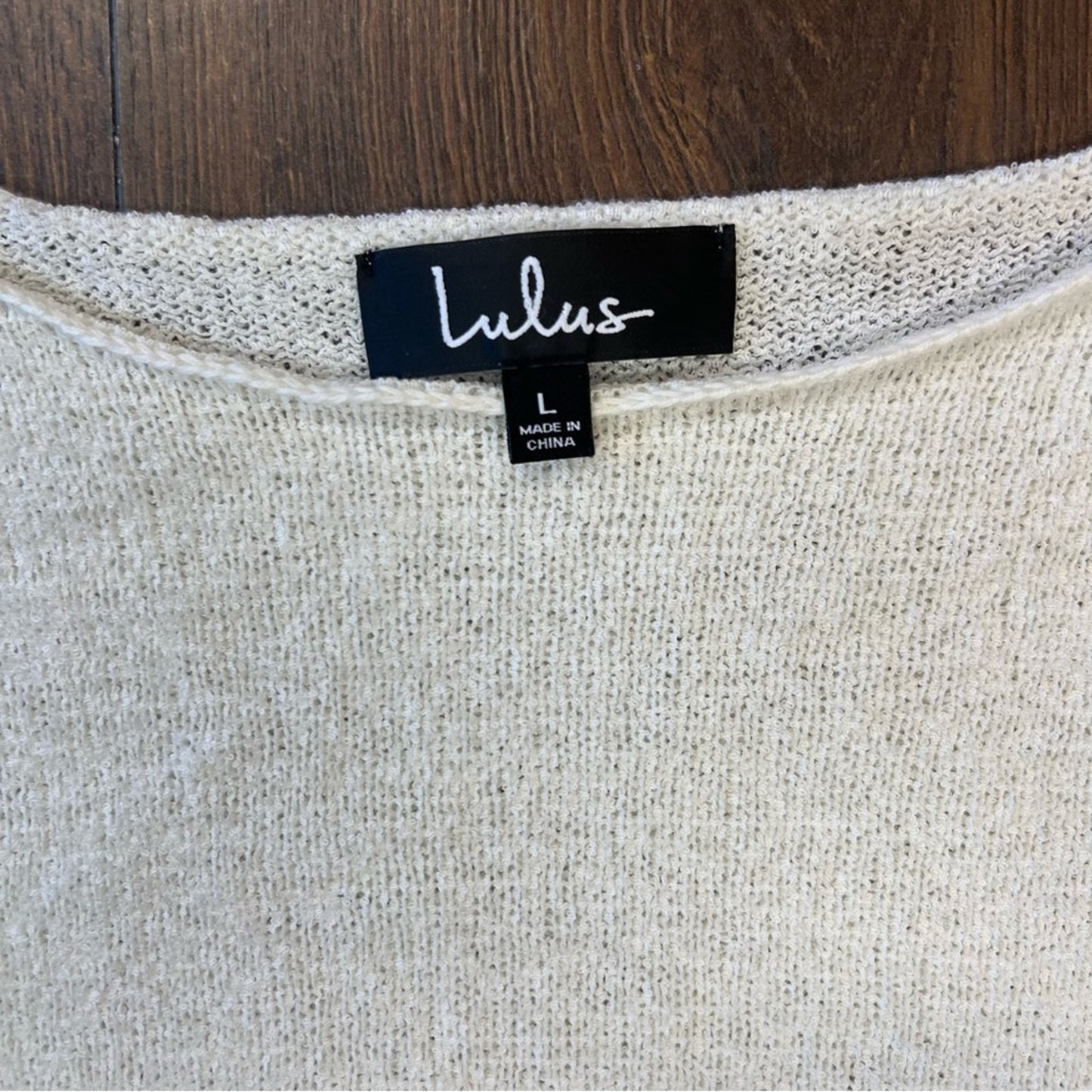 Lulu’s Positive Affirmations Ivory Loose Knit Sweater SZ LG