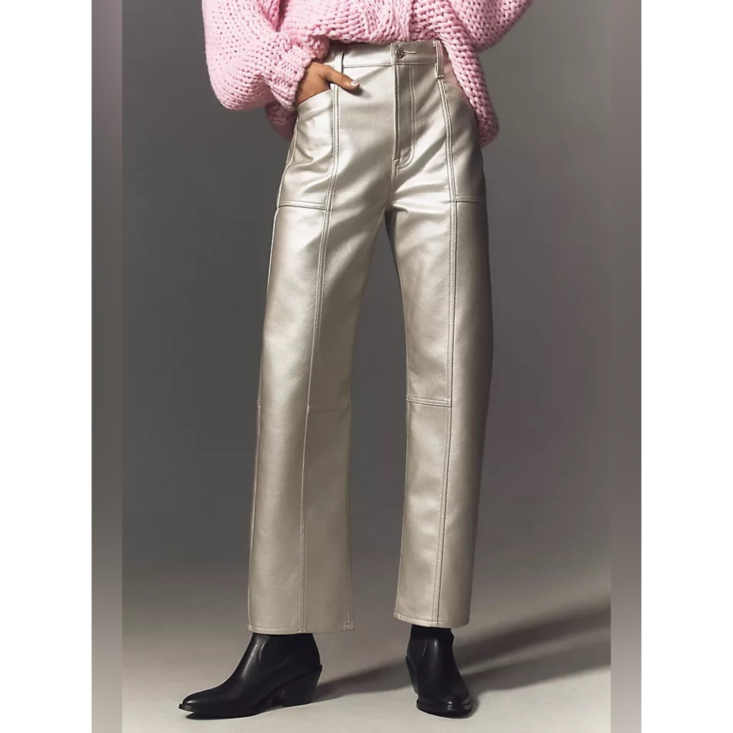 🆕 PISTOLA Taylor High-Rise Arched Metallic Pants NWT SZ 28