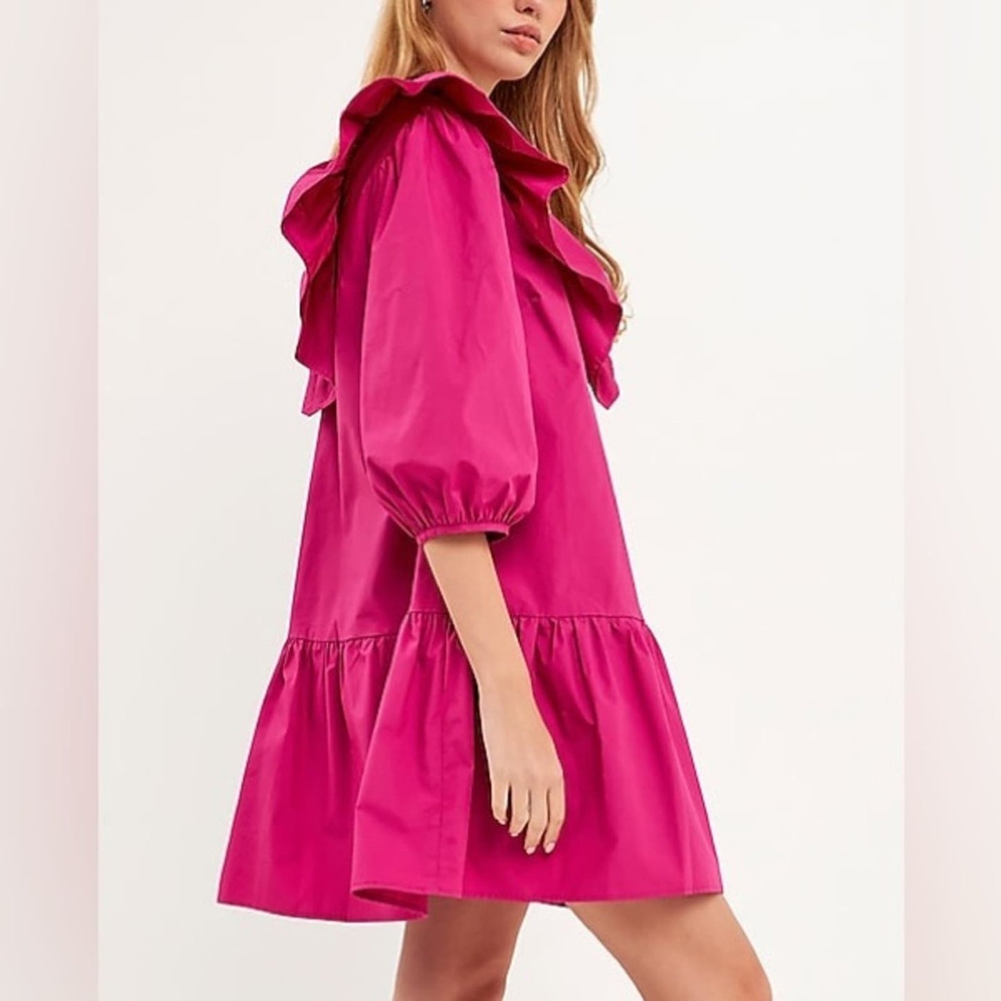 🆕 English Factory Long Sleeve Ruffled Mini Dress SZ SM