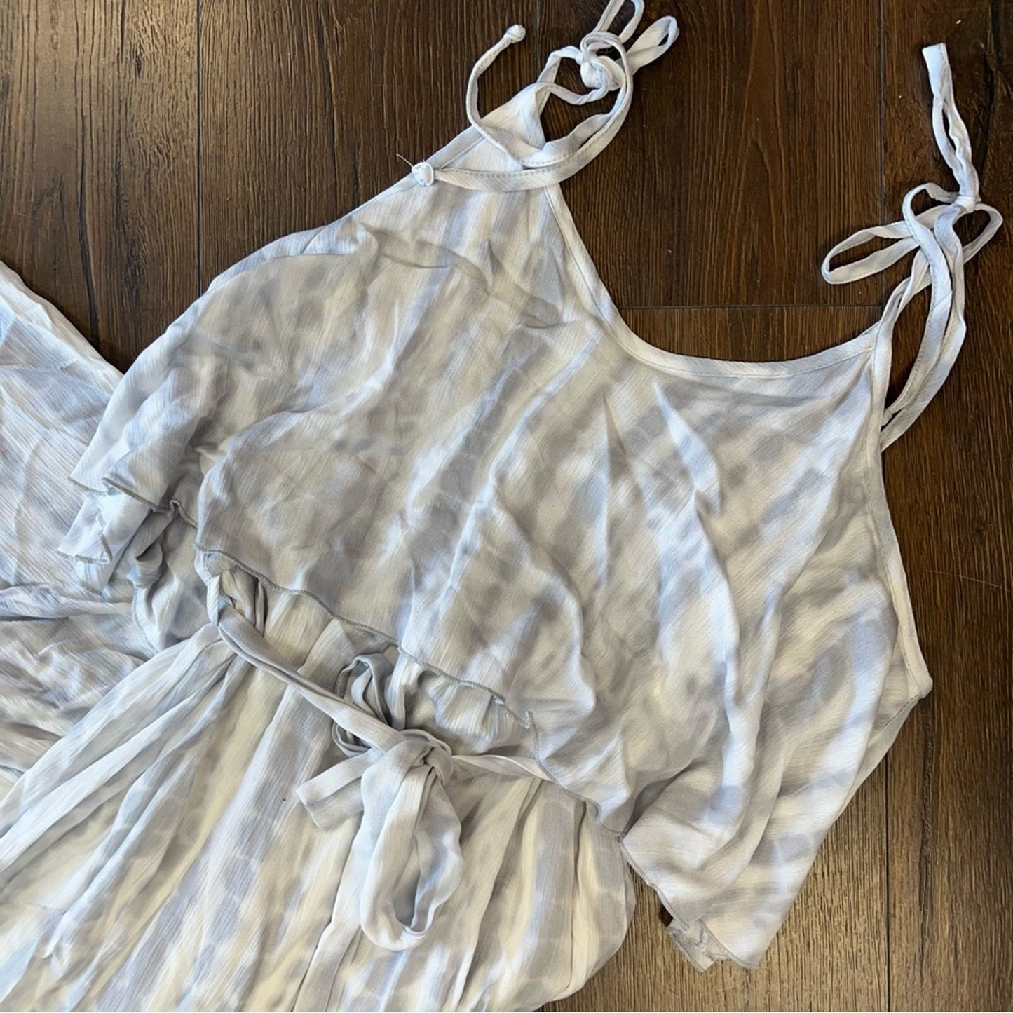 Lovely Melody gray tye dye maxi dress SZ LG