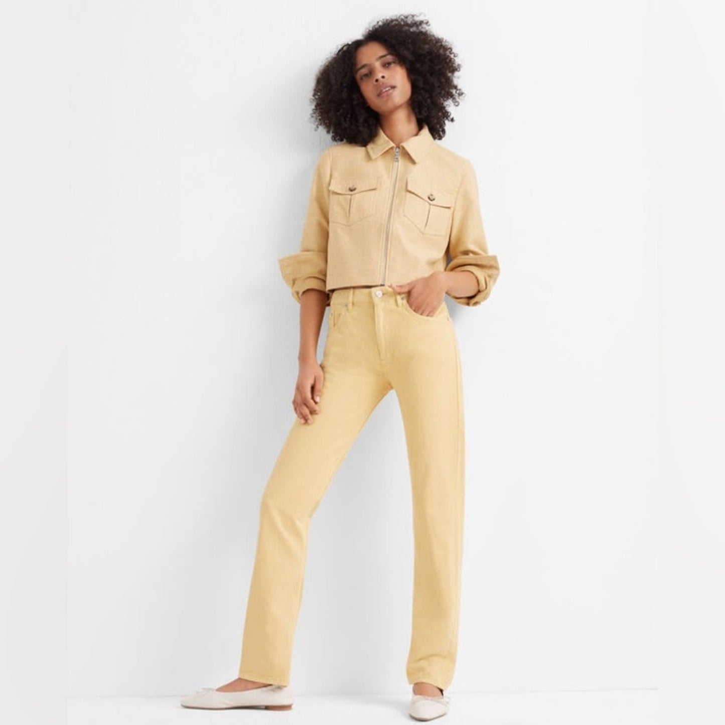 Club Monaco Textured Crop Jacket in ginger SZ SM