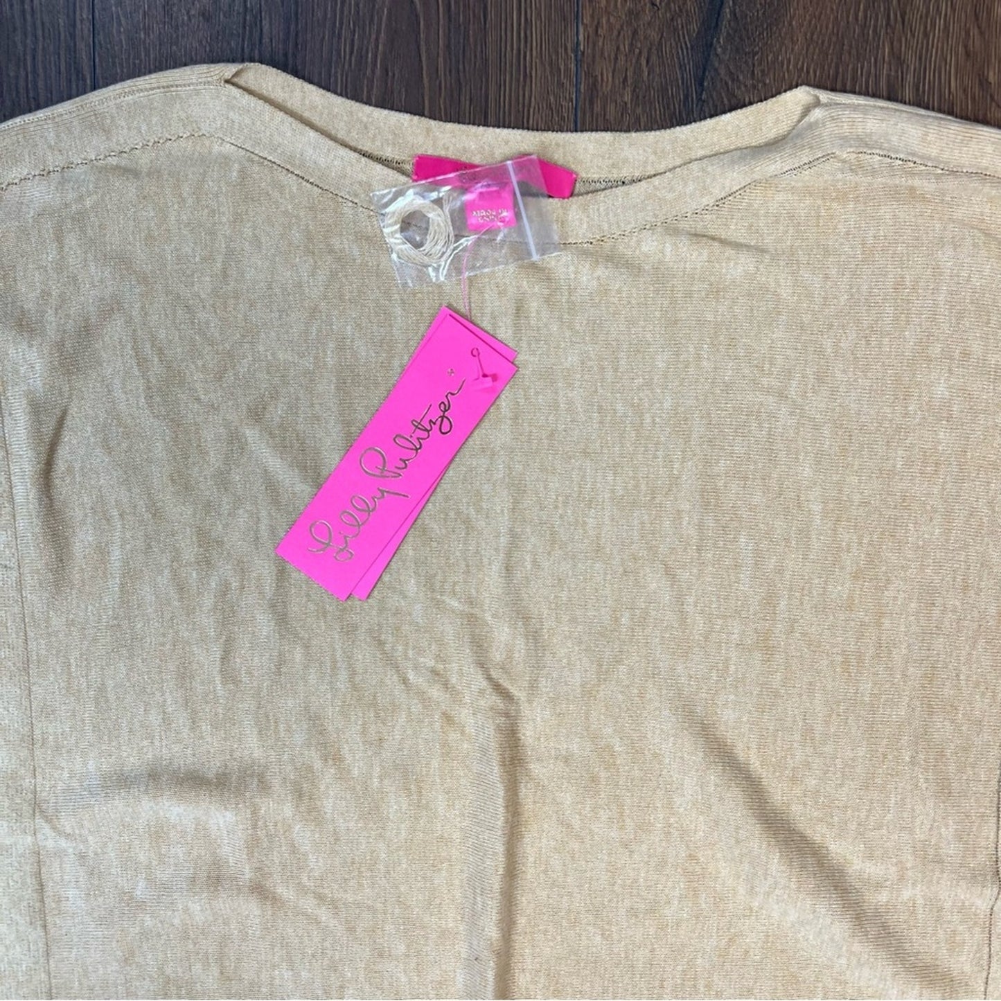 🆕 Lilly Pulitzer Glenda Fringe Pullover Boatneck Sweater Sand Tan SZ MED