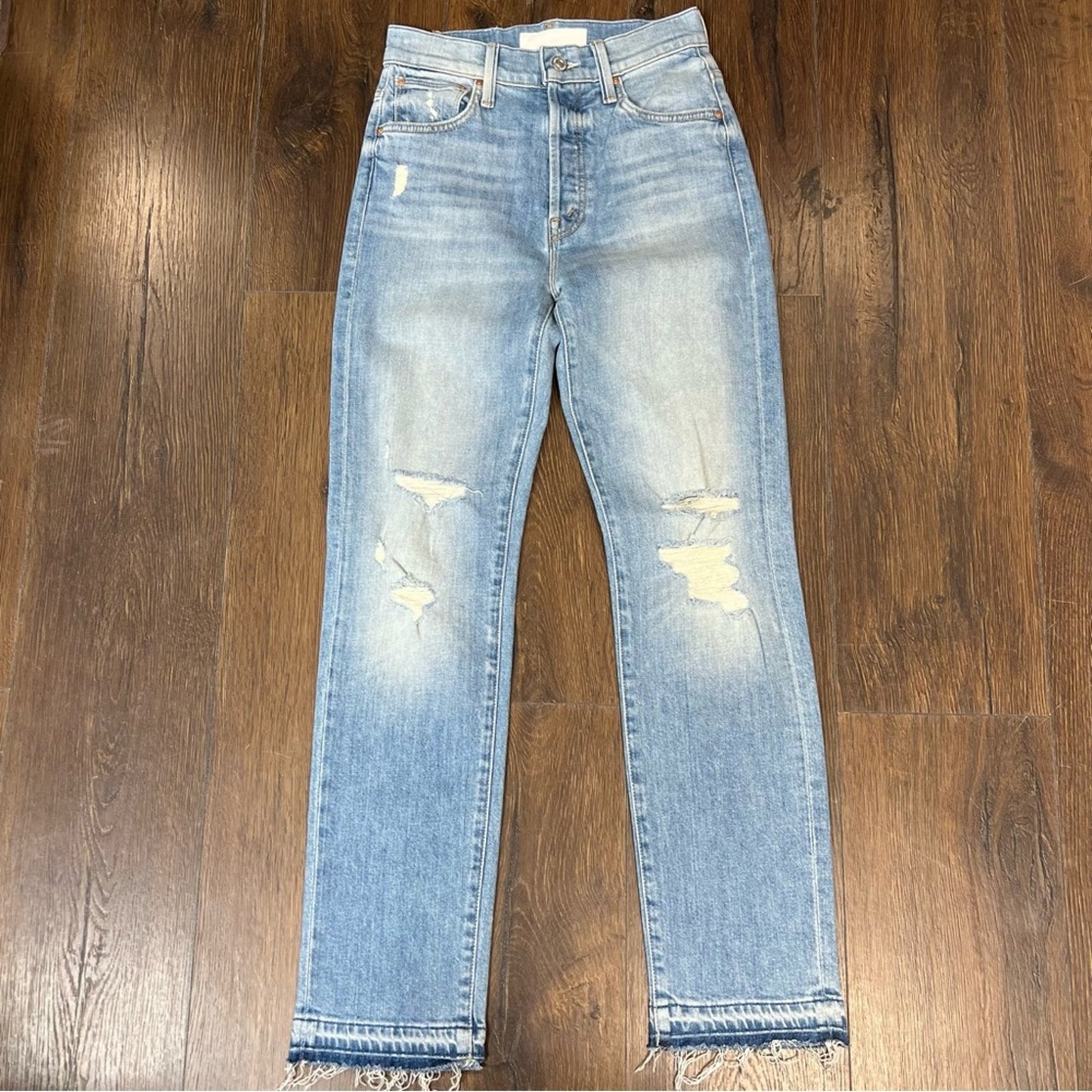 MOTHER Denim High Waisted Hiker Hover Undone Hem SZ 25/0