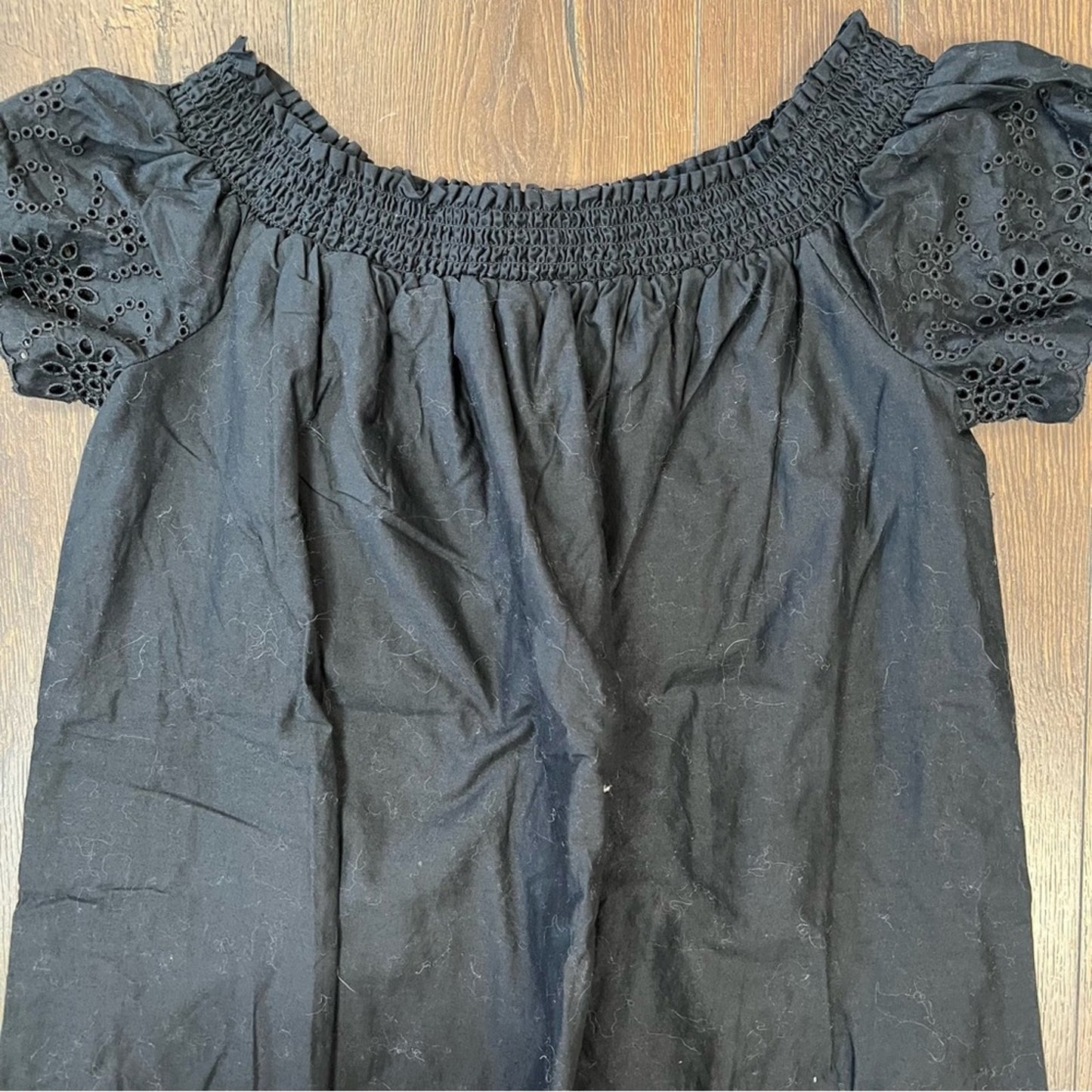 Old Navy, black eyelet sleeve dress SZ LG