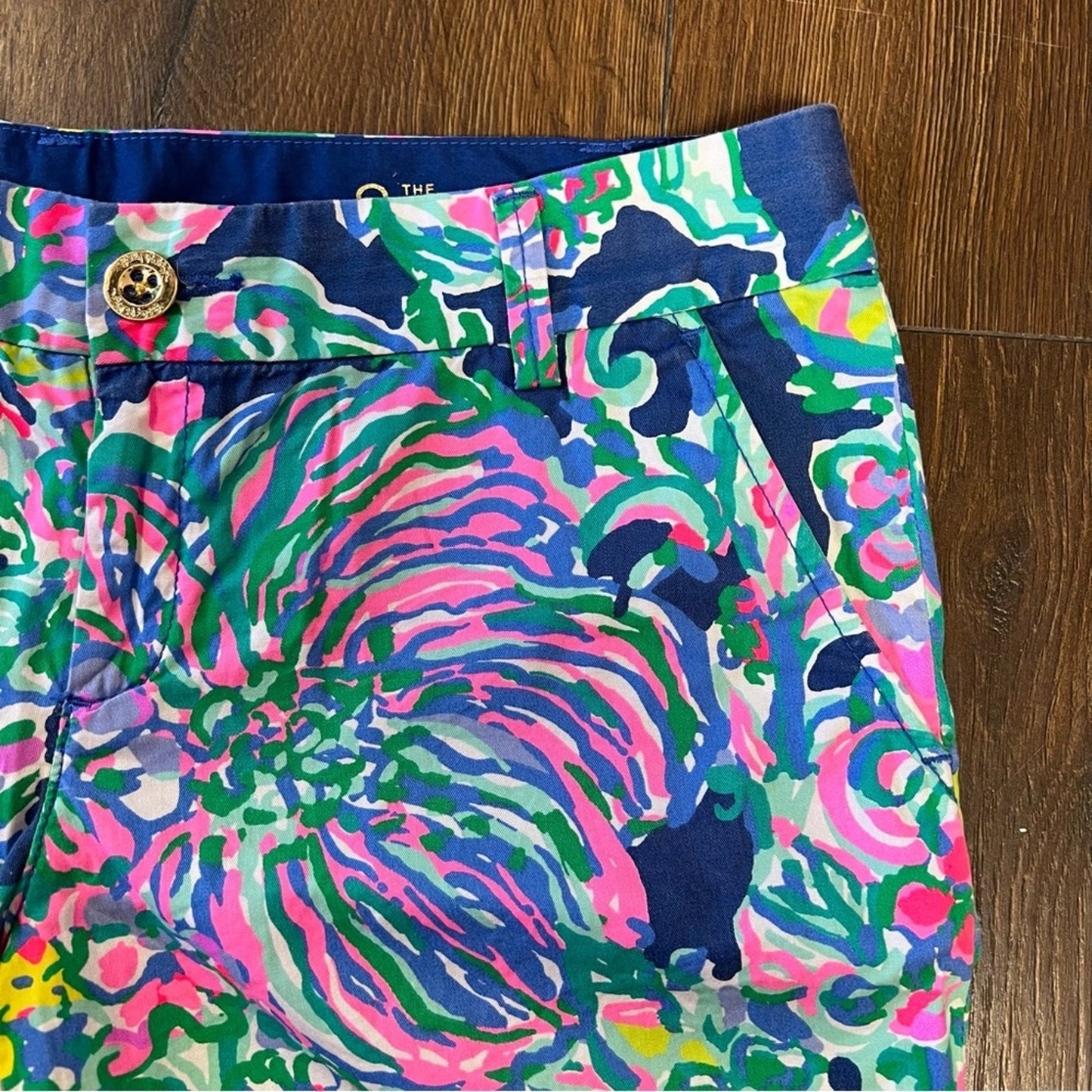 Lilly Pulitzer Blue Shorts Jayne Indigo Exotic Escapade Tropical SZ 8