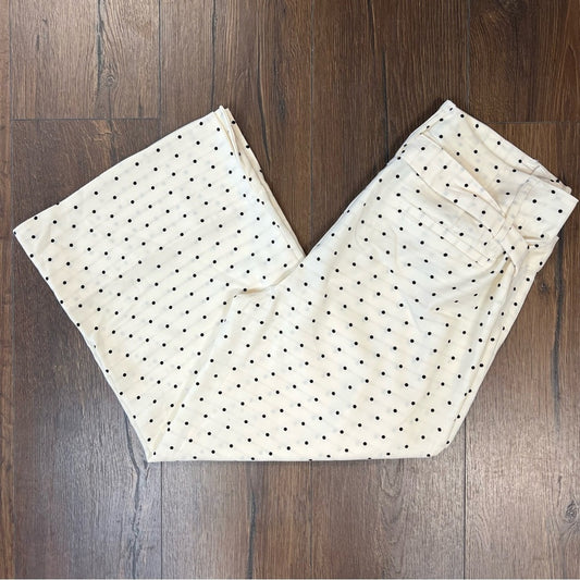 Cynthia Rowley polkadot wide leg crop pant SZ 10