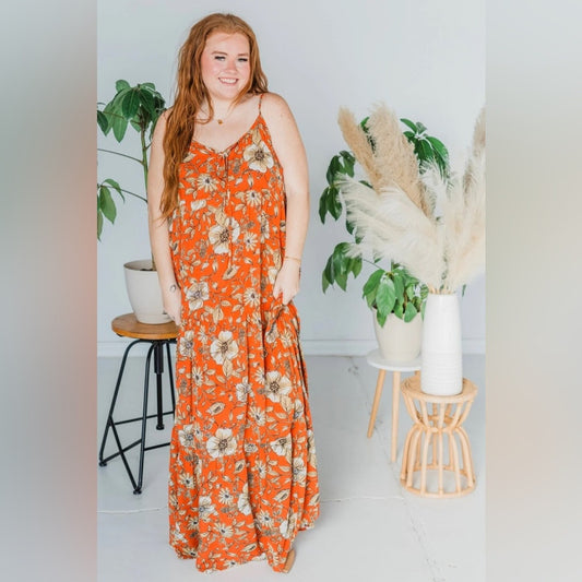 Kori America Tiered Maxi Dress SZ S/M