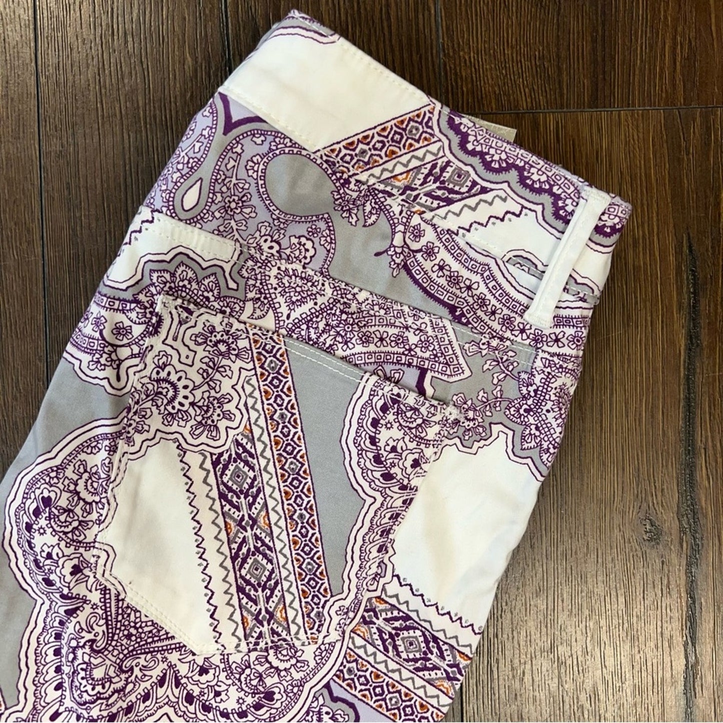 🆕 Chico’s purple tapestry print pants SZ 1/8