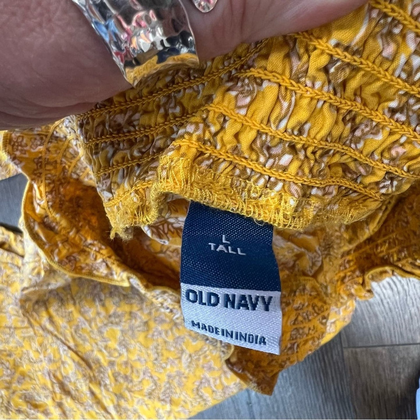 Old Navy yellow floral 2PC set SZ XL TOP/LG TALL BOTTOM
