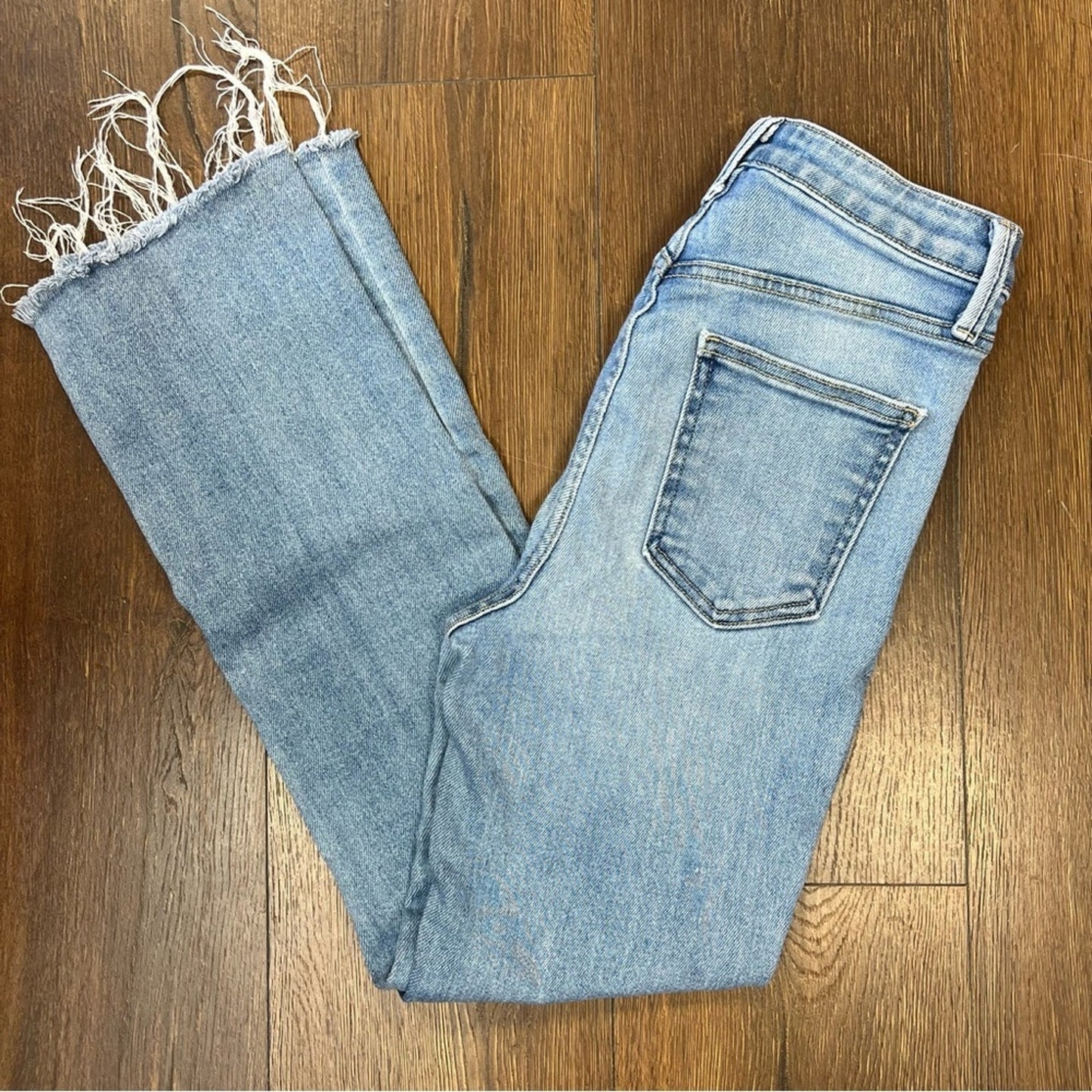 Just‎ Black Denim Distressed Slim Straight Jeans SZ 25/0