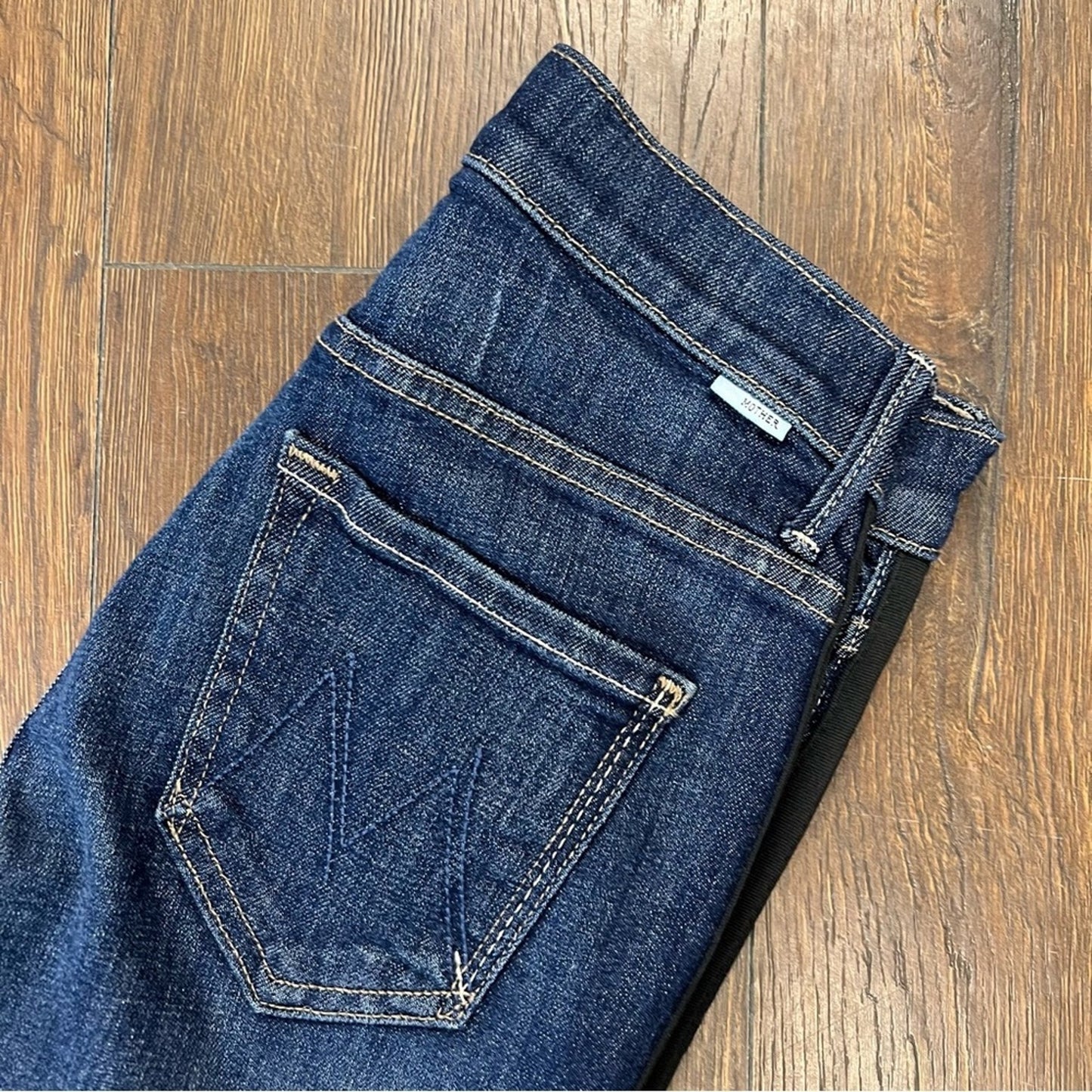 Mother Denim Stunner Zip Ankle Step Fray Sweeping Racer SZ 25/0