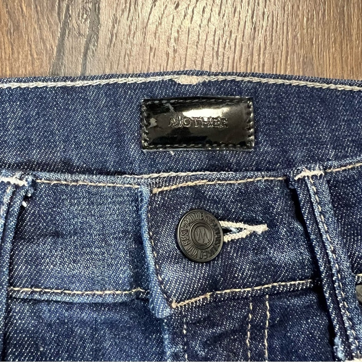 Mother Denim Stunner Zip Ankle Step Fray Sweeping Racer SZ 25/0