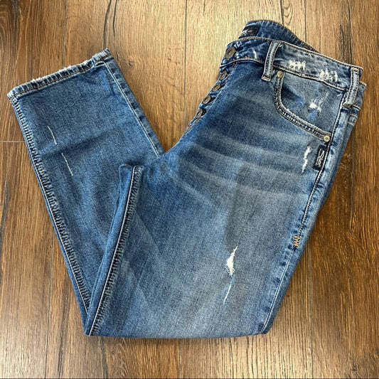 Silver jeans Avery slim crop SZ 33/14