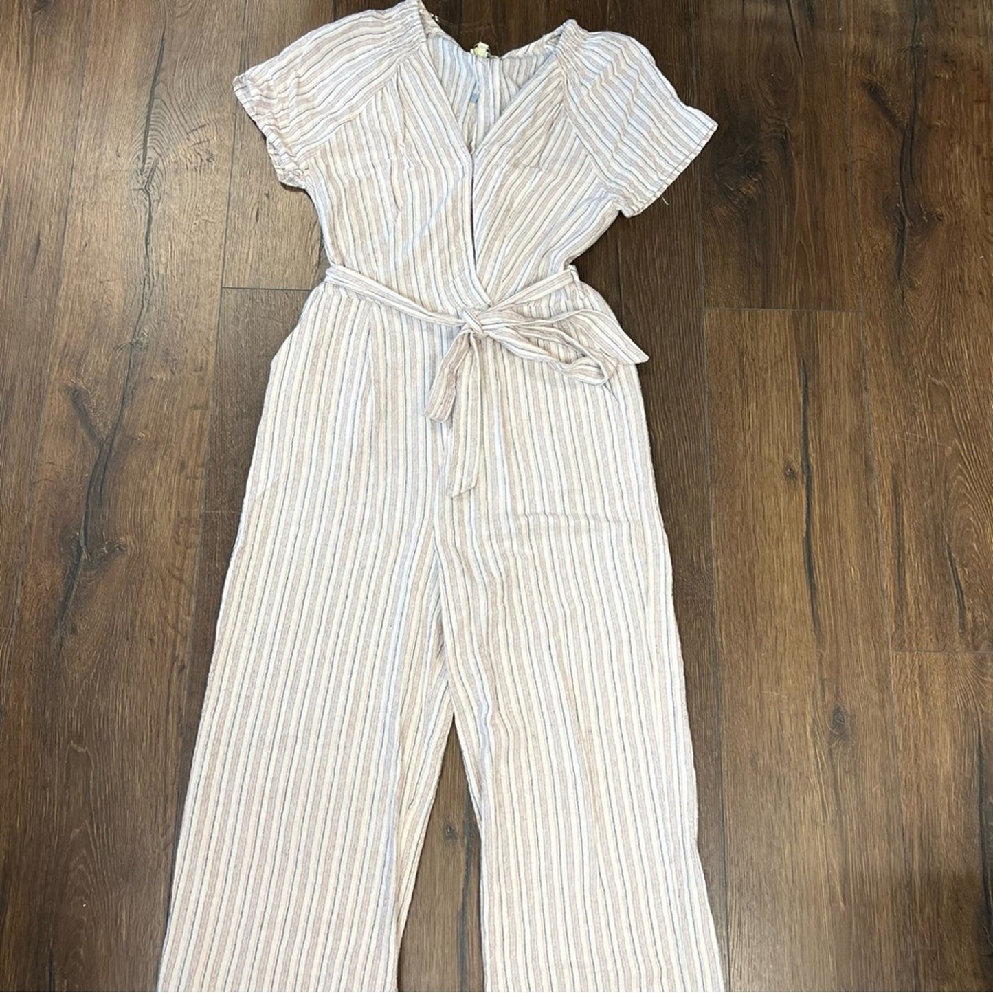 KORI America, pink and blue pinstriped pants suit SZ SM