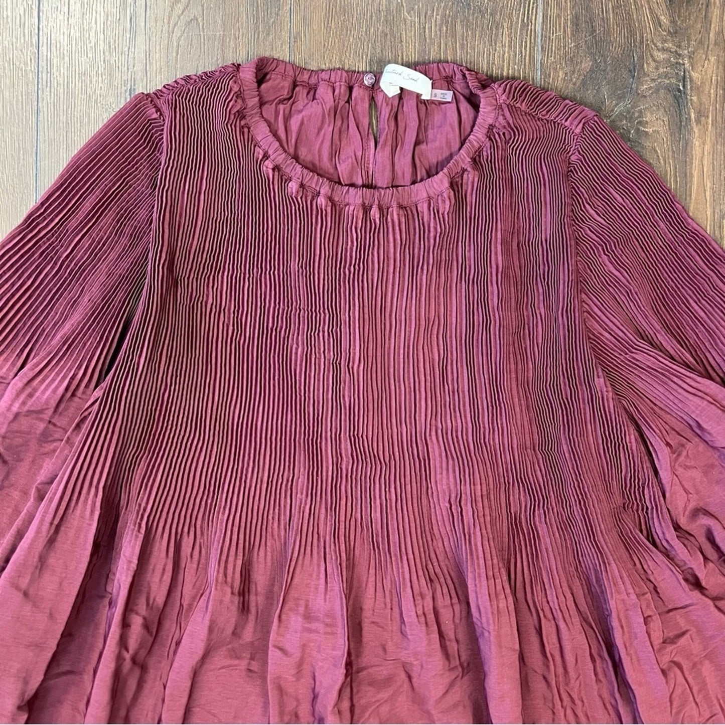 Mustard Seed Burgundy Peasant Dress SZ SM