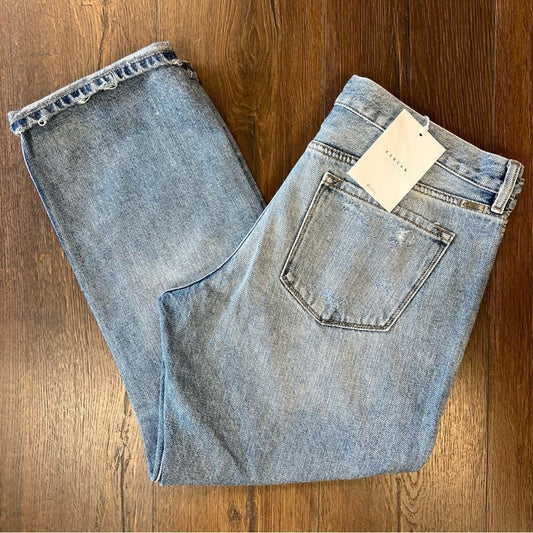 NEW KanCan Samantha mid rise ripped denim backed boyfriend Jean SZ 13/30‎