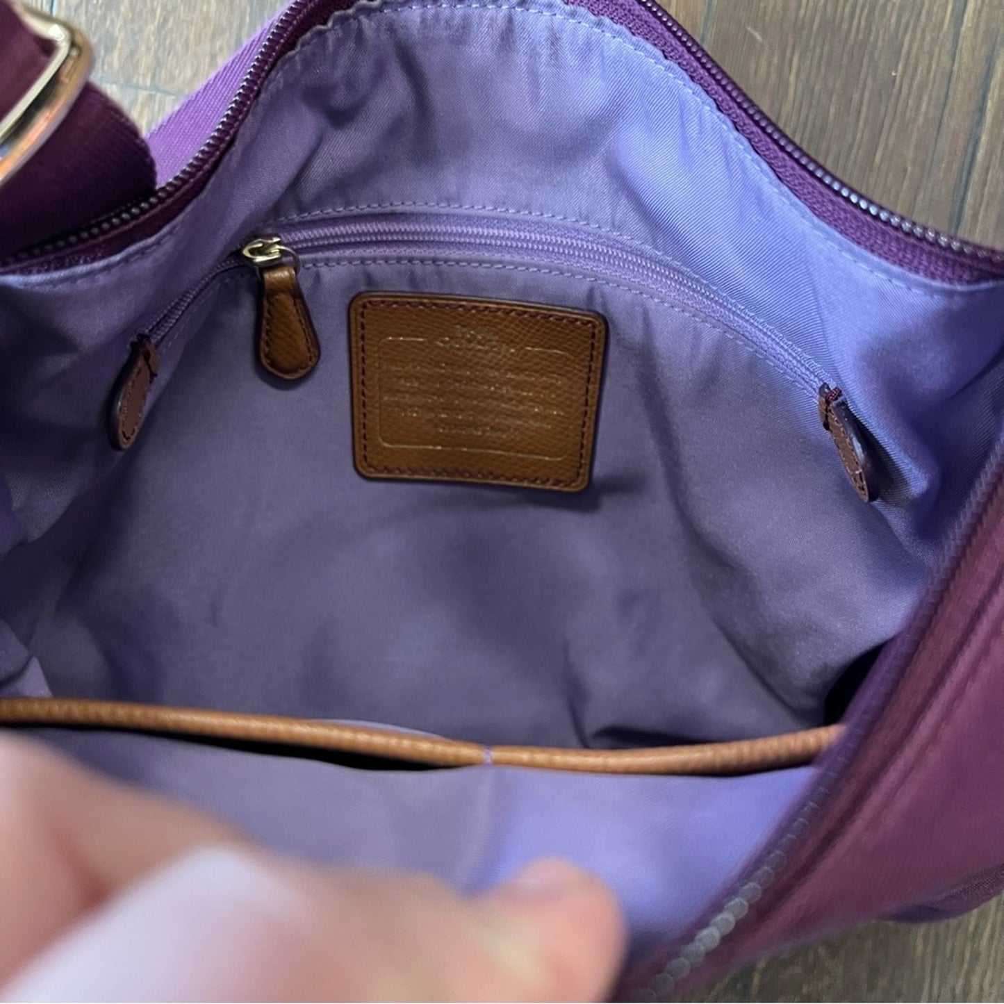 Coach sawyer crossbody in plum