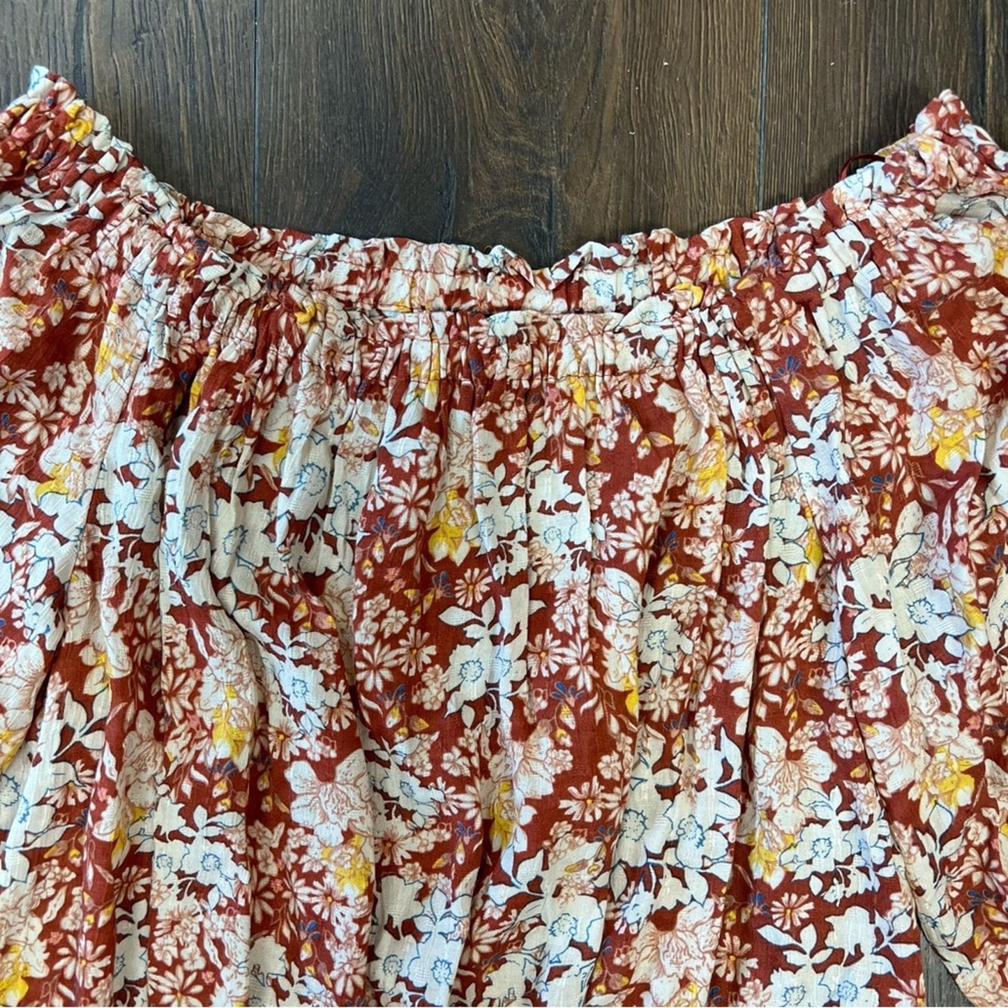 Cynthia Rowley rust floral crop top SZ MED
