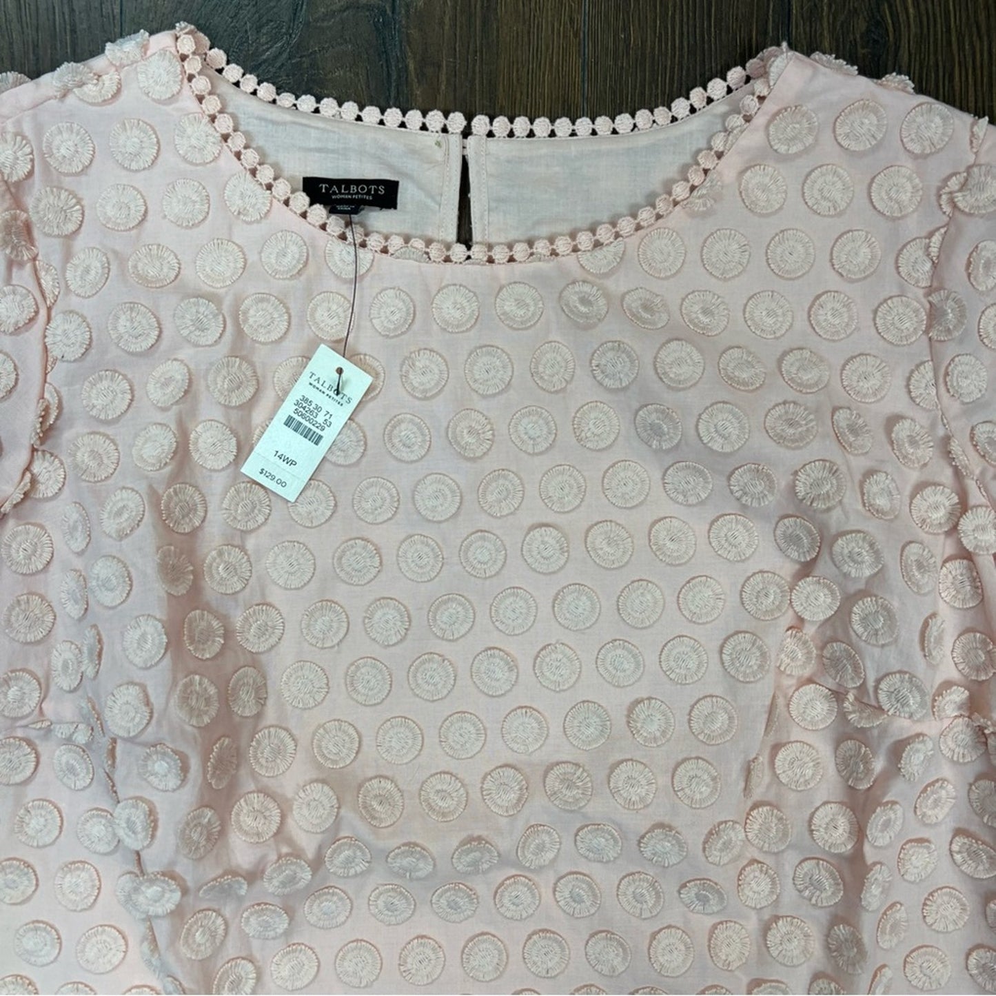 🆕 Talbots blush 3D blouse SZ 14WP