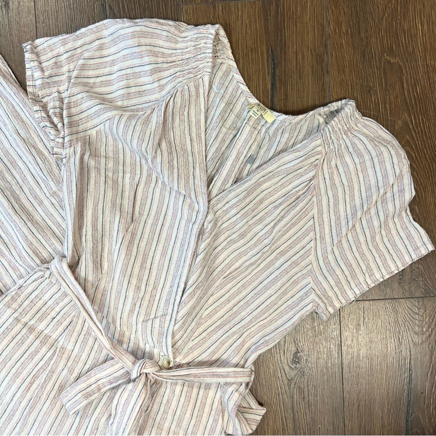 KORI America, pink and blue pinstriped pants suit SZ SM