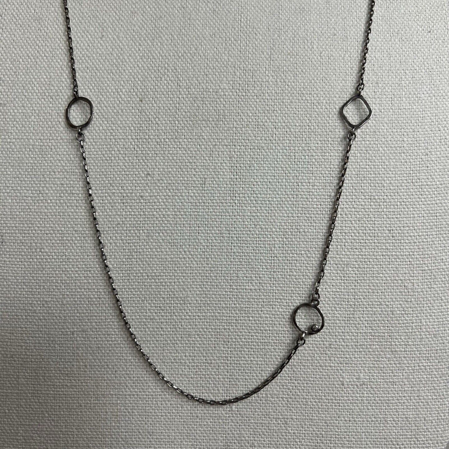 SILPADA N2334 Sterling Silver Ring Around Rosey 34" Chain Necklace