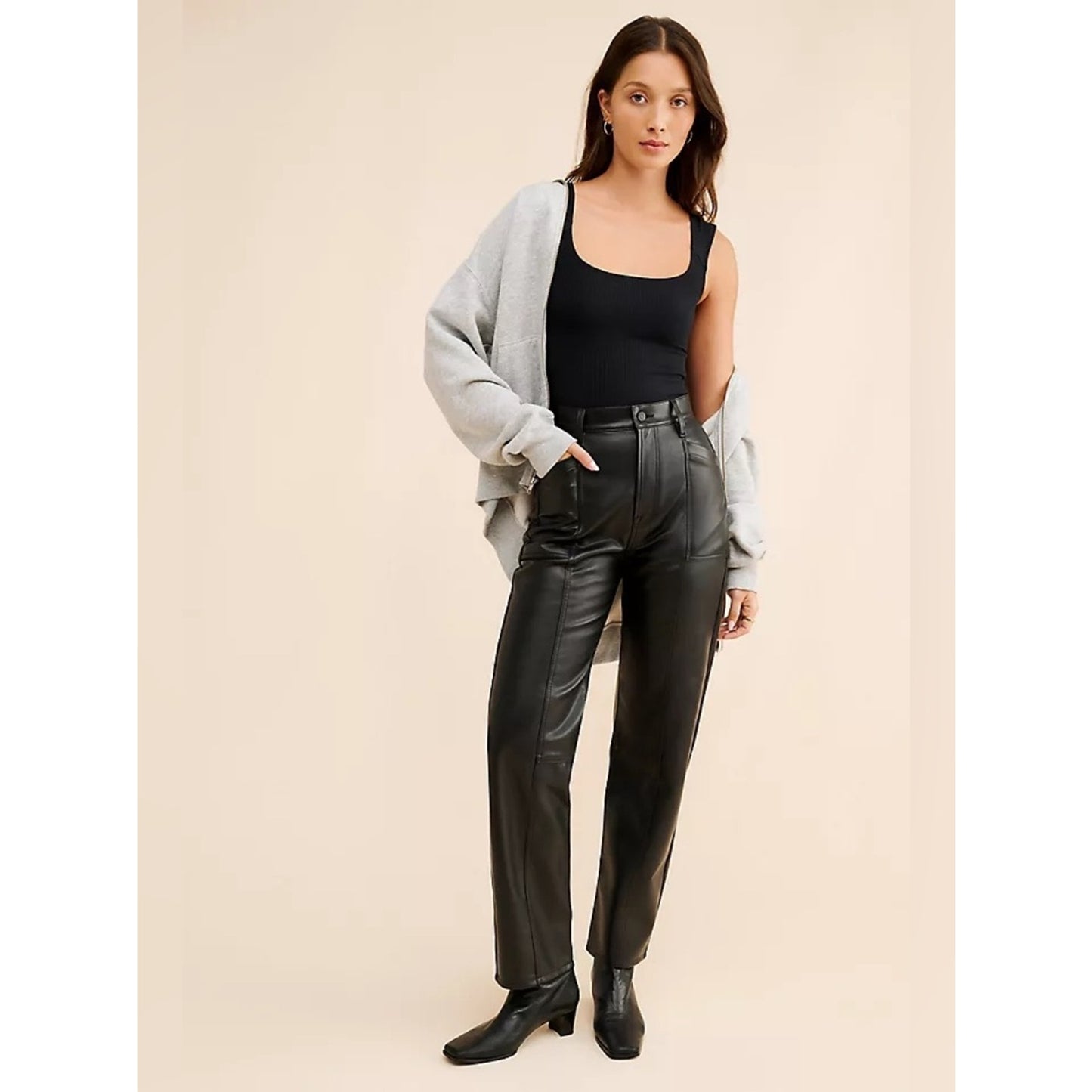 🆕 PISTOLA High Rise Arched Faux Leather Pants NWT SZ 26