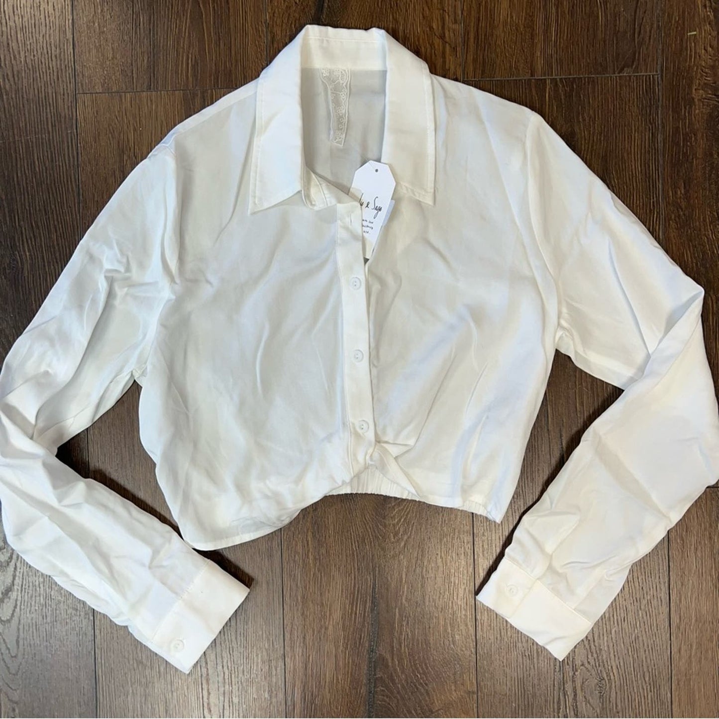 🆕 Sadie and Sage Elisha Button Down Crop Top SZ SM