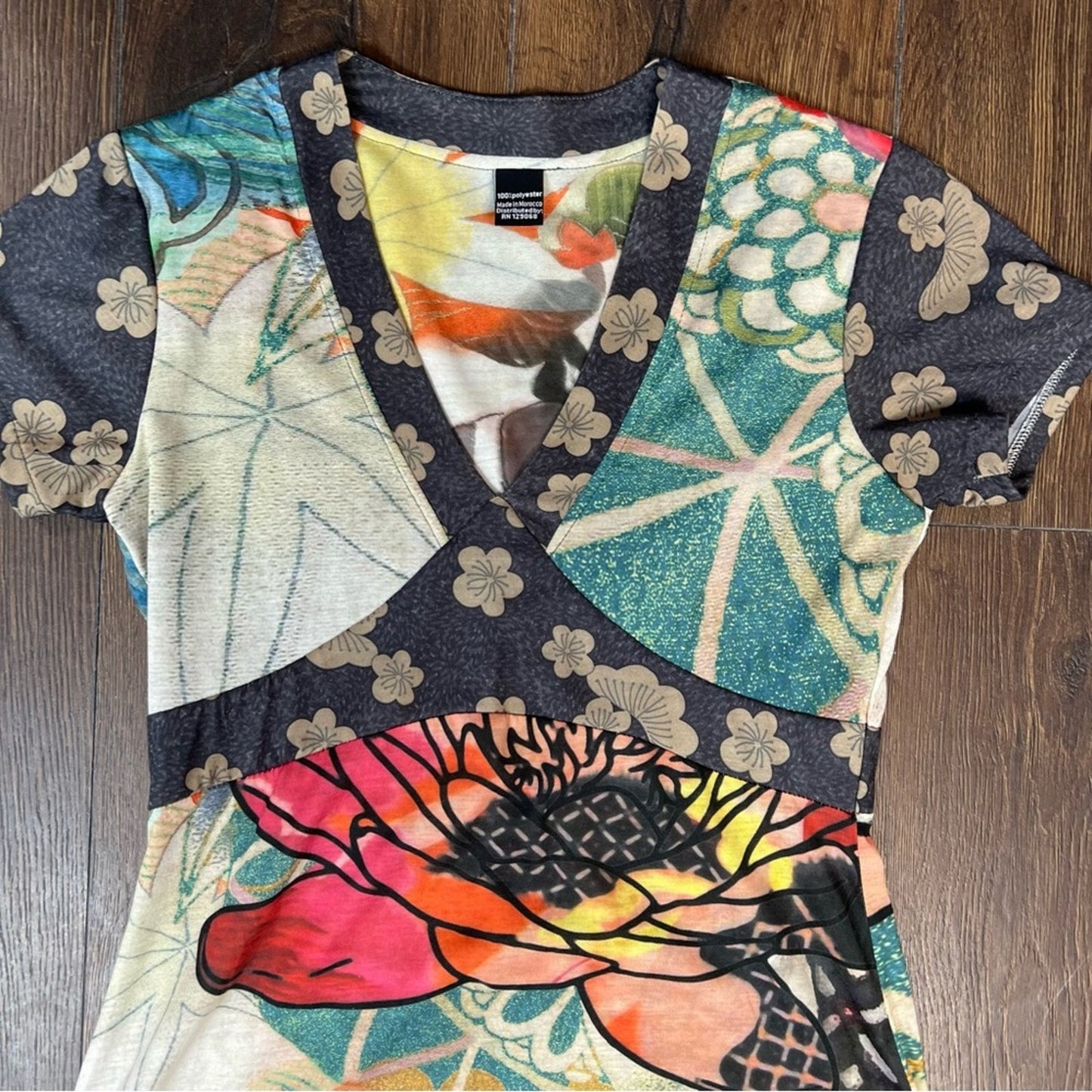 Desigual Viscose Floral Multicolor Tricot Dress SZ SM
