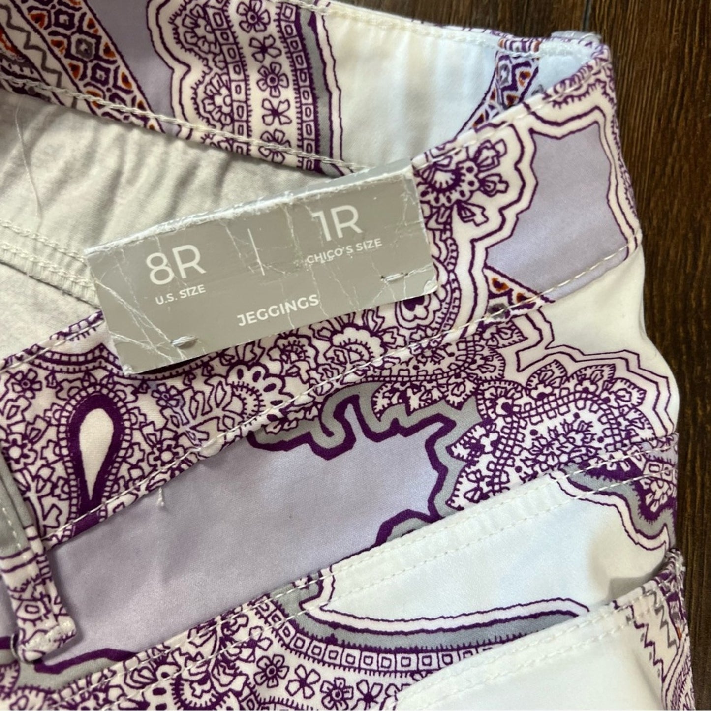 🆕 Chico’s purple tapestry print pants SZ 1/8