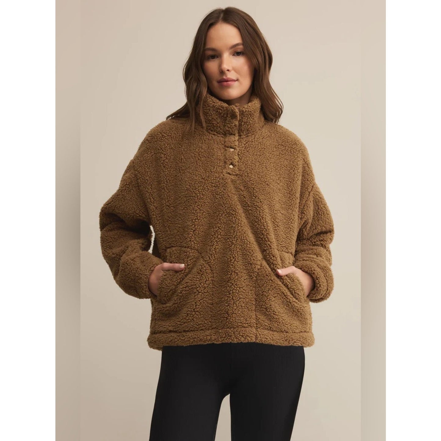 🆕 Z Supply Active Brooklyn Sherpa Pullover-Toasted Sesame