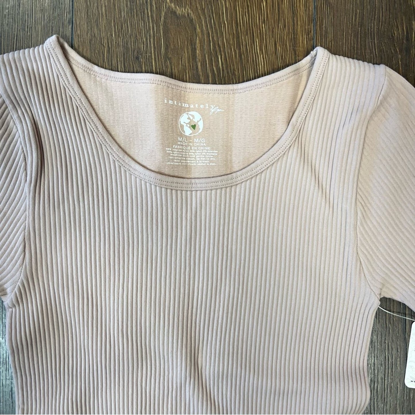 🆕 INTIMATELY FREE PEOPLE Ribbed Tee Pullover Top in ballet SZ M/L