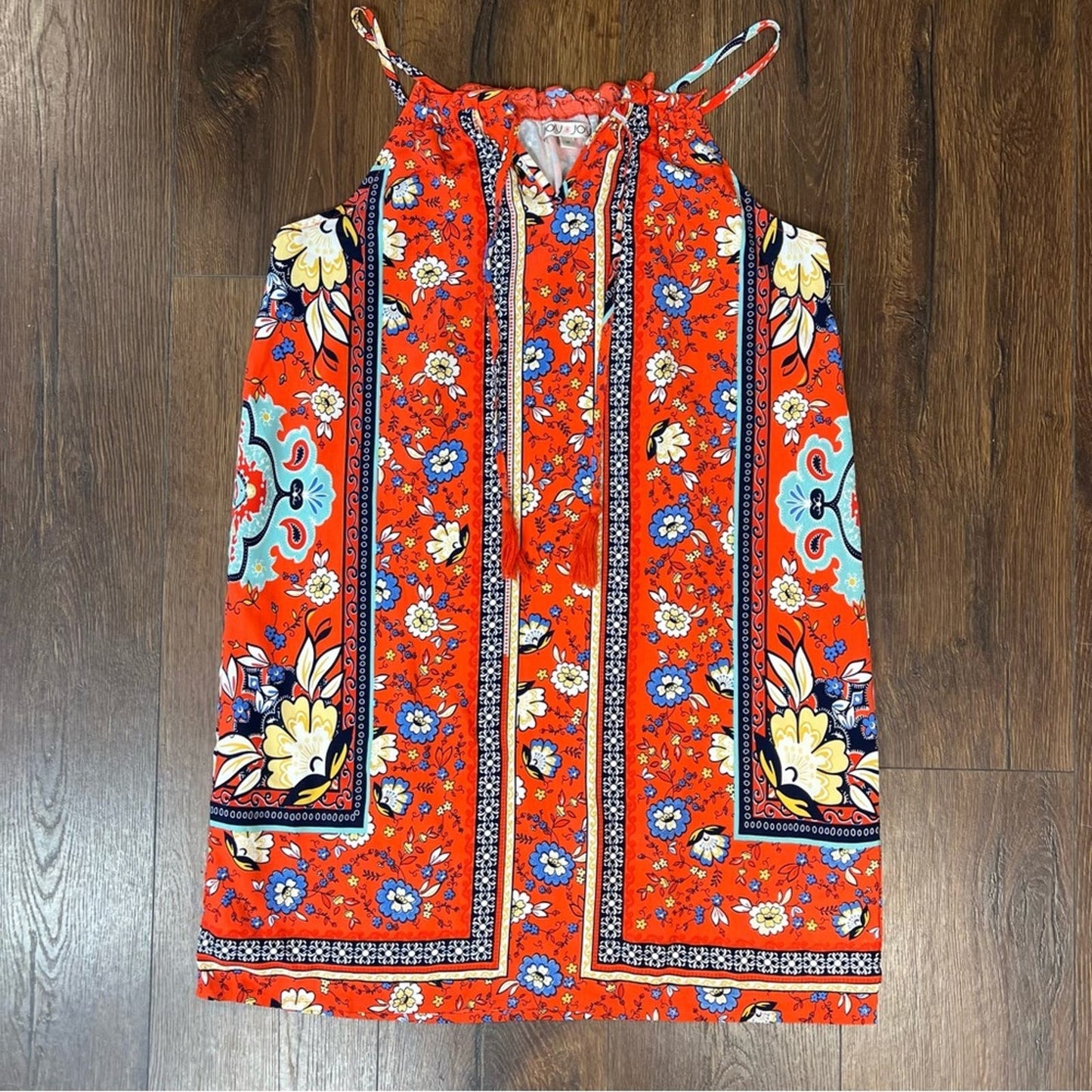 Joy Joy bohemian floral mini dress SZ MED