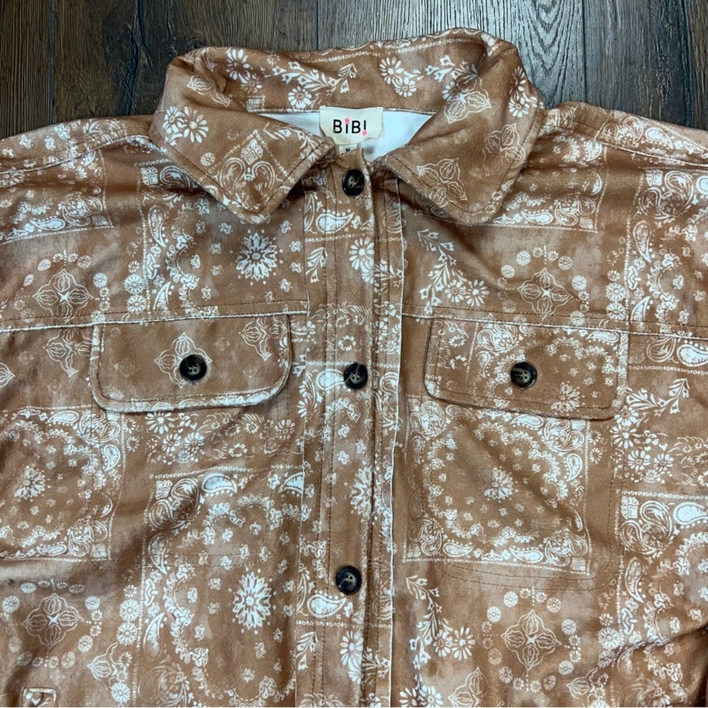 BiBi Sable Paisley shirt jacket SZ LG